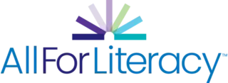AllForLiteracy logo with colorful open book design above the text.