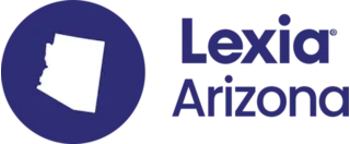 Lexia Arizona logo with a white Arizona state outline in a purple circle next to the text Lexia Arizona.