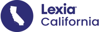 Lexia California logo with a white California state shape in a purple circle next to the text Lexia California.