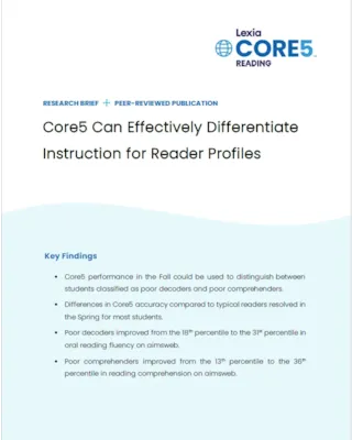 Lexia® Core5® Reading Provides Differentiated Instruction Study Cover