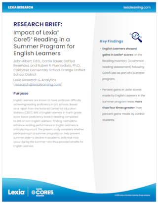 English Learner Summer Research Cover
