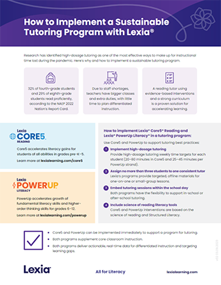 How to Implement a Sustainable Tutoring Program with Lexia