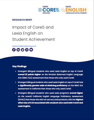 Impact of Lexia Core5 and Lexia English Report Cover