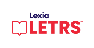 The Lexia LETRS logo features a red open book icon and bold red text LETRS with Lexia in smaller navy letters above.