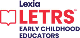 Lexia LETRS Early Childhood Educators logo with an open book icon to the left of the text.