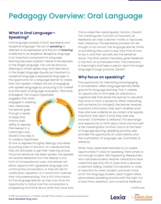 Lexia English Oral Language Speaking Cover