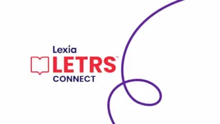 Lexia LETRS CONNECT logo with a purple curved line and an open book icon on a white background.