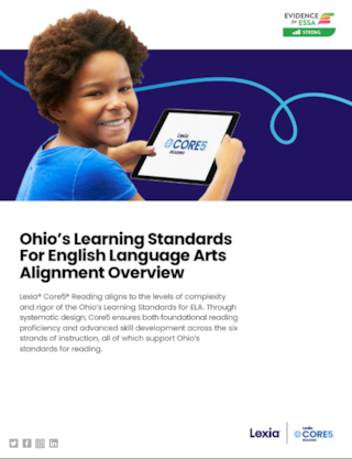 2023 Lexia® Core5® Reading Alignment to Ohio’s Learning Standards For English Language Arts Cover