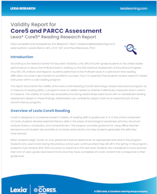 Lexia Core5 PARCC Research Cover Page