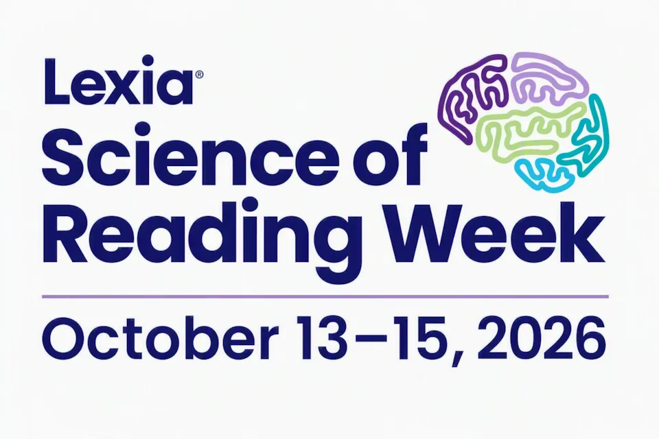 Lexia Science of Reading Week logo with a brain graphic and event dates, October 13-15, 2026.