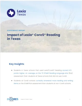 Lexia Texas Impact Report Cover