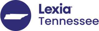 Lexia Tennessee logo with a map outline of Tennessee inside a blue circle next to the text Lexia Tennessee.