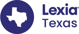 Lexia Texas logo with a white Texas state outline inside a blue circle and Lexia Texas in blue text.
