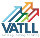 Logo with multicolored upward arrows and the acronym VATLL below, accompanied by the text Teaching, Learning, & Leading.
