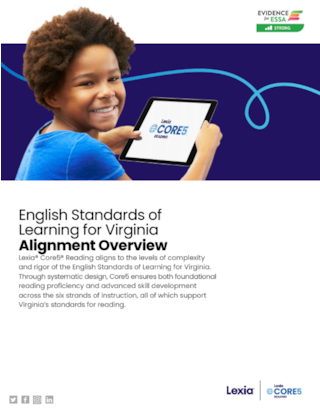 2023 Lexia® Core5® Reading Alignment To Virginia English Standards Of Learning and Curriculum Framework Cover