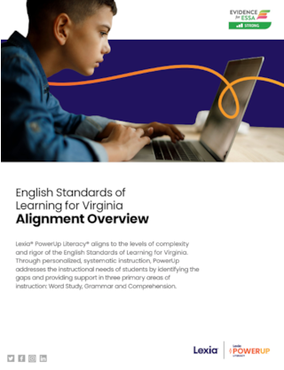2023 Lexia® PowerUp Literacy® Alignment To Virginia English Standards Of Learning And Curriculum Framework Cover