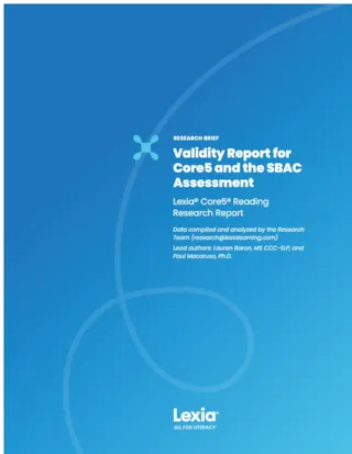 Lexia Core5 SBAC Assessment Validity Report Cover