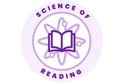 "Science of reading” encircling interconnected lines and a book graphic