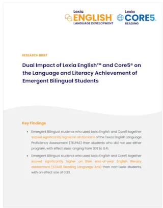 A research brief highlights the impact of Lexia English and Core5 on bilingual students language and literacy achievement.