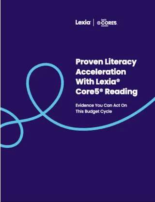 Cover page with Lexia Core5 Reading logo and text: Proven Literacy Acceleration With Lexia Core5 Reading.