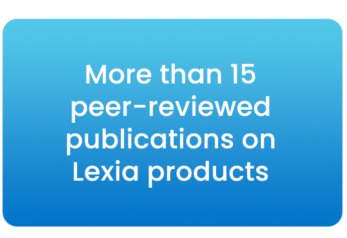 More than 15 peer-reviewed publications on Lexia...
