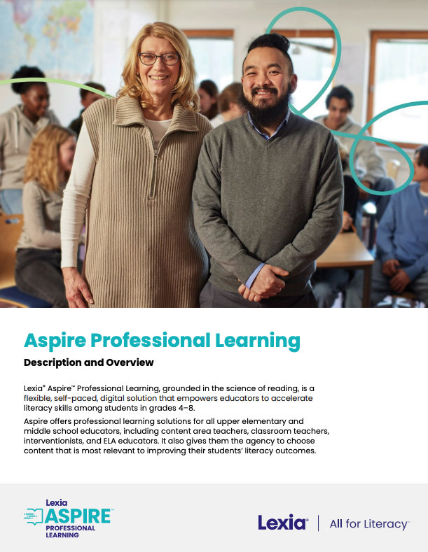 Lexia Aspire Professional Learning Product Overview