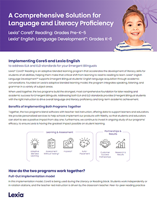 Implementing Lexia® Core5® Reading and Lexia® English to address ELA and ELD standards for your Emergent Bilinguals